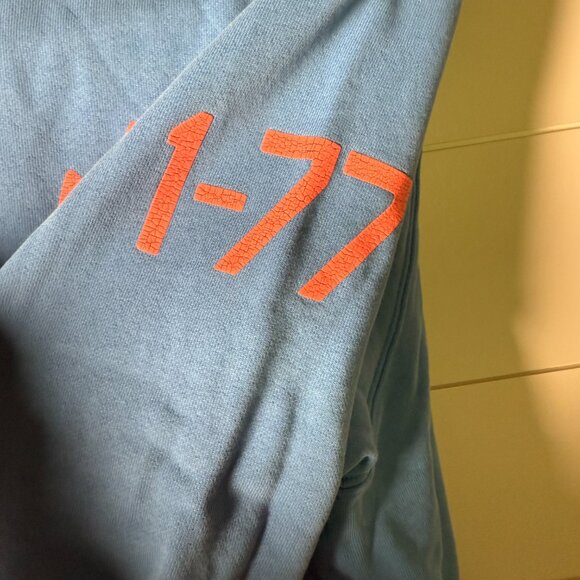 Nike Track & Field 1-77 Hoodie Vintage Distressed Blue with Orange Sz Large - Picture 7 of 14